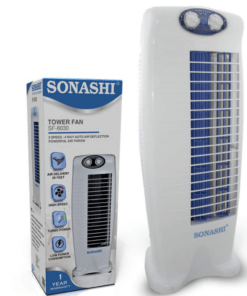 Sonashi Tower Fan with 25 Feet Air Delivery, 4-Way Air Flow Anti Dust 5 Blade Tower Fan